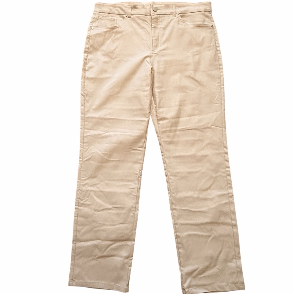 Tribal Cream Coated 5-Pocket Fly Front Straight Leg Pant 14